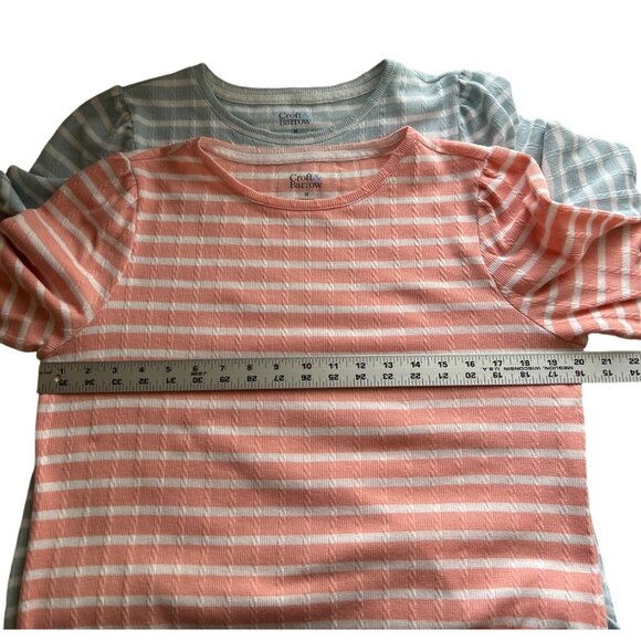 Croft & Barrow Womens Peach & Blue Striped Long Sleeve Sweaters Bundle - Size M - Picture 6 of 7
